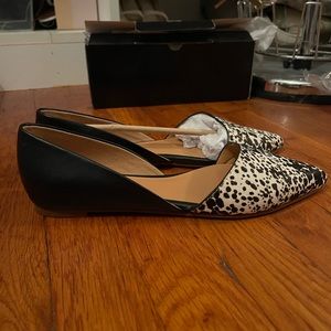 BRAND NEW- J.Crew Zoe Calf Hair Leather D'orsay flats.